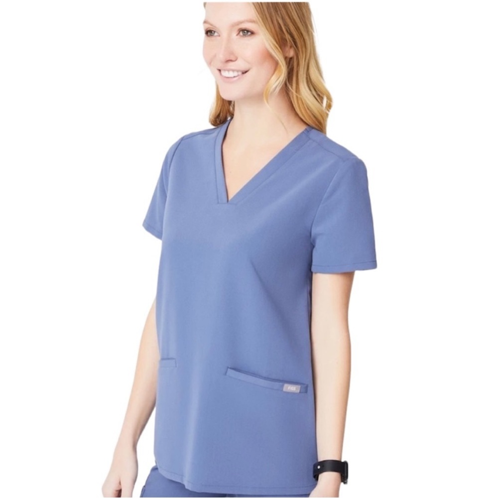 Figs Casma Scrub Top XS in Big Sky - NWT